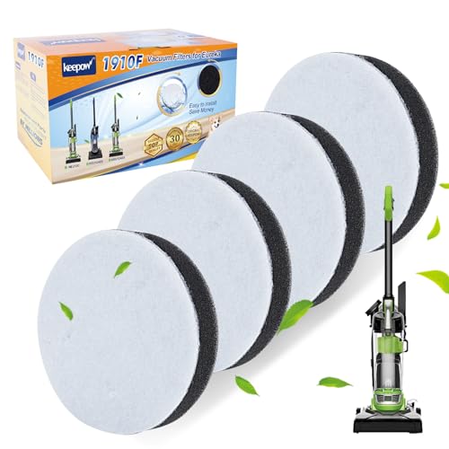 KEEPOW NEU100 Vacuum Filters for Eureka Airspeed Compact Bagless Upright Vacuum Cleaner NEU100, NEU10AE4, NEU10AE5, NEU10AE2, NEU102 Series, Part #E0106 (4 Pack)