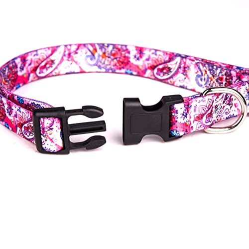 haoyueer Dog Collar for Small Medium Large Dogs Cute Girl Dog Pet Collar Soft Adjustable Fancy Floral Girl Puppy Dog Collars (M:32-52CM - Image 3