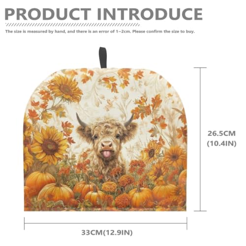 Image of Hudotybom Highland Cattle Tea Cozy for Teapot Insulated Thanksgiving Pumpkin Wadding Tea Cozies Covers Kitchen Textiles Warming Kettle Cover