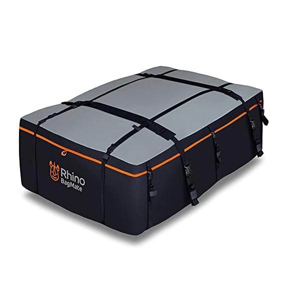 Sac de Toit XXL Rhino BagMate 650L | Imperméable et Résistant pour Tout Type de Voiture