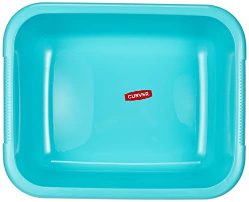 CURVER Waschschüssel, rechteckig, 9 l, für Haushalt, Küche, Fußbäder, Pediküre, praktische und stapelbare Waschschüssel, für Geschirr, Gemüse, 38 x 30,4 x 13,1 cm, türkisblau