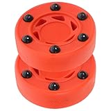 MUSISALY Lot de 2 Rondelles de Hockey en Nylon et PVC Solide Rondelle d'Entraînement Prof...