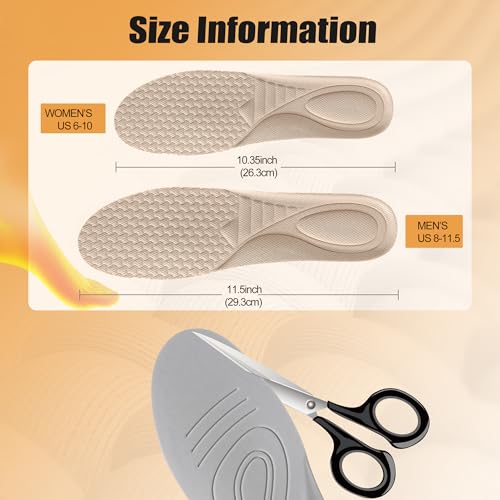 Image of Ultra-Light Insoles for Daily Shoes - Breathable Foam Replacement Inserts for Men & Women | Shock Absorption, All-Day Standing & Running Support(Women's US 6-10)