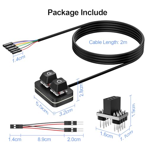 Image of PC Power Button, Desktop Computer External PC Power Supply Switch for Computer Motherboard (Acrylic)