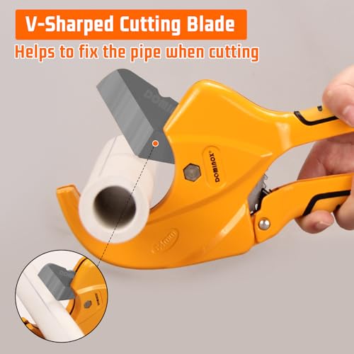 Image of PVC Pipe Cutter, Cuts up to 2-1 /2 inch, Professional Cutting PEX, PVC, and PPR Pipe, Etc, Stainless Steel Blade and Aluminum Alloy Body, One-hand Rapid Cutting Tool for the Pipe