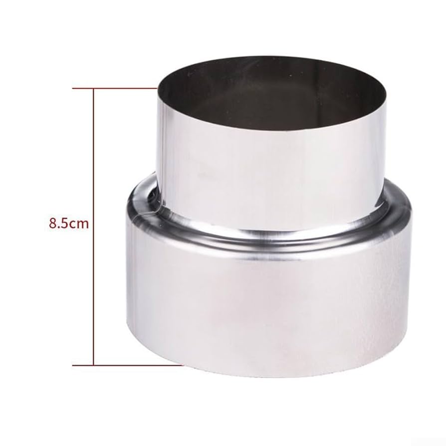 RANRAO Stainless Steel Flue Connector, Liner Reducer/Tubing Connector Chimney Adaptor Stove Pipe For Connecting Conversion Flue Pipe, Fireplace Flue