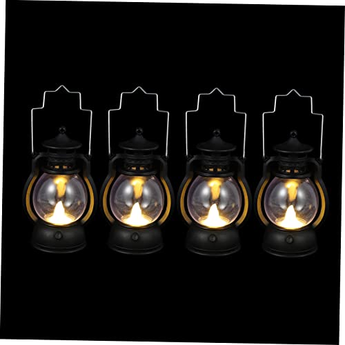 Ciieeo 4stücke Teiliges Retro Kerosinlampe Mit Led Handgehaltene Vintage Lichtdekoration Für Und Partys Warmem Schwarz Für Romantische Abende Und Stimmungsvolle