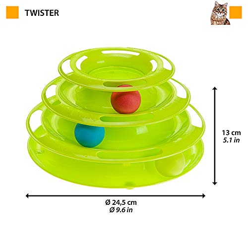 Ferplast Interactive Cat Toy TWISTER Teaser Cat Toy with Non-Slip Feet, 4 Layers, 3 Balls Included, diameter 24.5 x 13 cm - Image 2