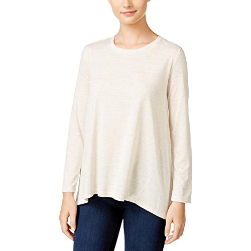 Style & Co. Petite Sparkle Swing Top. PXL. Beige.