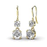 Cate & Chloe Kadence White Gold Dangle Earrings, 18k White Gold Plated Earrings with Crystals, Women