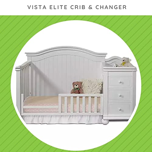 Image of Toddler Bed Safety Guard Rail for Sorelle Convertible Cribs - Solid Wood Rail for Convertible Crib to Toddler Bed Conversion - Safety Bed Rail for Children (Model #137, White)