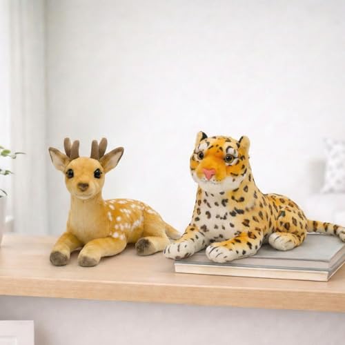 Image of Tabitha Stuffed Toys-Ultra Soft Plush Toy for Kids | Birthday Gifts for Kids and Girls | (Combo of 2 Toys 32 Cm Leopard & Deer)