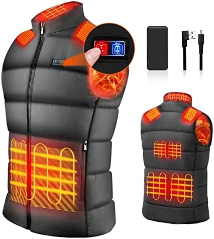 GIVVOK Men's Heated Vest with Battery Pack upgraded 8 Heating Zones,Heated Vest Lightweight Jacket for Hunting Hiking Skiing L