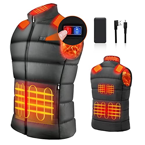 Givvok Men's Heated Vest With Battery Pack Upgraded 8 Heating Zones,Heated Vest Lightweight Jacket For Hunting Hiking Skiing L #TOP18