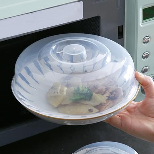 Cubierta de salpicaduras de microondas, cubierta de microondas redondas de 9 '' cubierta de alimentos de microondas con respiraderos de vapor Lid de protección de salpicaduras de microondas