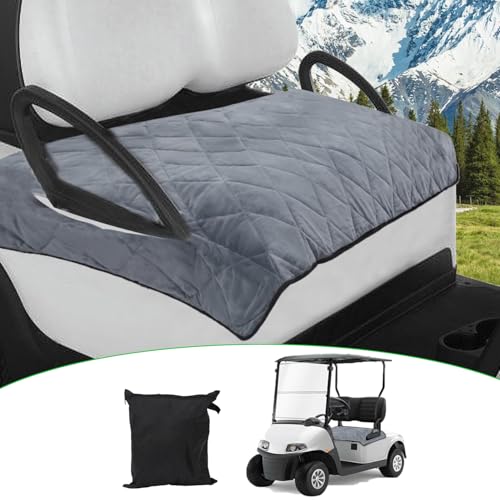 Kewhaul Universal Golf Cart Seat Towel Blanket, Golf Cart Seat Cover for 2 Person Seats EZGO 2-Person Seats Club Car with Armrests, Gray