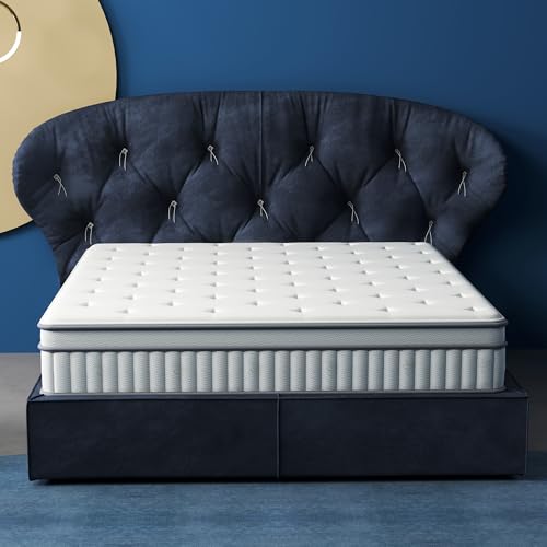Aoowow 10 Inch Hybrid Queen Mattress in a Box Gel Memory Foam Queen Bed Mattress with Pocket Springs,Medium Firm,Pressure Relief,60”*80”*10”