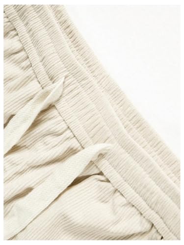 SHENHE Men's Corduroy Straight Leg Pants Elastic Waist Casual Travel Going Out Loose Pants4