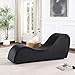 MIITODAY Chaise Lounge Chair Indoor - Yoga Sofa Couch Bench Chairs for Stretching Relaxation, Experience, Heavy-Duty Metal Frame with Removable Black Velvet Cover for Living Room, Bedroom
