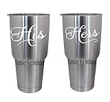 Classy Vinyl Creations His Hers (White) Decals (Tumbler not Included) Decal Sticker Created for All...