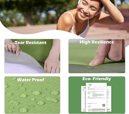 Image of HJB VISSO Yoga Mat, Non Slip Pilates Fitness Exercise Mat with Alignment Marks for Women Men, 183 x 61 x 0.6cm Thick Eco Friendly TPE, Carrying Strap & Storage Bag Included