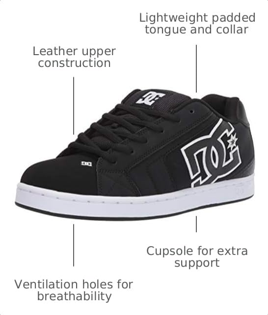 Image of DC Mens Net Low Top Lace Up Casual Skate Shoe Sneaker
