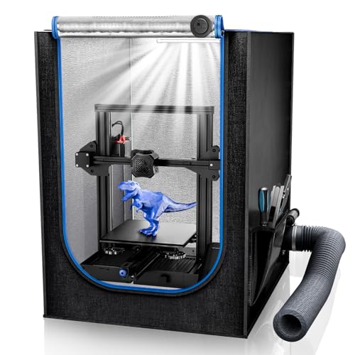 3D Printer Enclosure with Ventilation Kit, LED Light,Thermo-Hygrometer, Premium Fireproof Dustproof Tent Constant Temperature Protective Cover for Creality Ender 3 V3 SE/KE/Ender 3/3 Pro/3V2