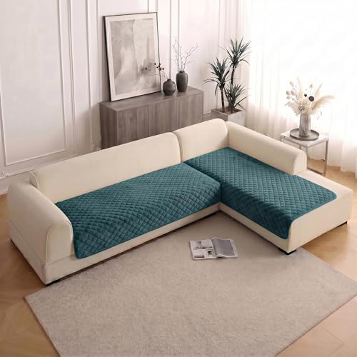 Image of Story@Home Premium Quilted Anti Slip Sofa Cover Mats for L Shape and 1 /2 /3 Seater Sofa. Make Your Own Sofa Cover Set, 70(D) x 120(L) cm - Teal