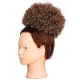 AISI QUEENS Synthetic Afro Puff Curly Hair Ponytail African American Short Kinky Curly Wrap Drawstring Hair Extensions with 2 Clips(1B/30#)