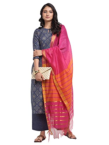 Kurta en rayonne bleu fluide contre la chaleur ensemble palazzo anti-froissement taille L