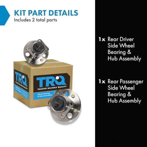 Image of TRQ 2 Piece Rear Wheel Bearing & Hub Assembly Set Compatible with 2004-2005 Chevrolet Classic 2001-2003 Malibu 1999-2004 Oldsmobile Alero 1999-2005 Pontiac Grand Am