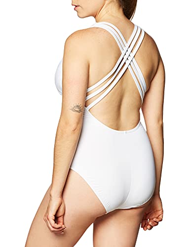 Image of La Blanca Women's Island Goddess Deep-V Strappy Back Mio One Piece Swimsuit with Tummy Toner