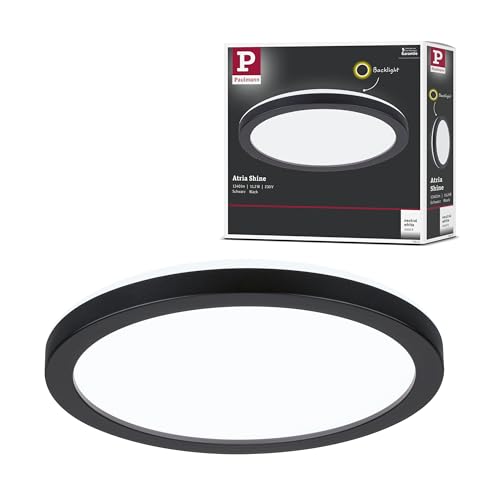 71011-Pannello LED Atria Shine da 190 mm rotondo incl. 1 x 11.2 W bianco diurna nero pannello di luce plastica 4000 K àò 190mm