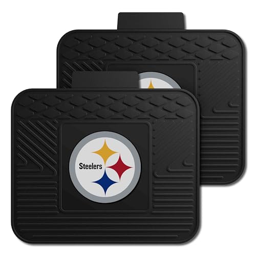 FANMATS NFL - Pittsburgh Steelers 2 Rear Seat Utility Mats | Black | 14