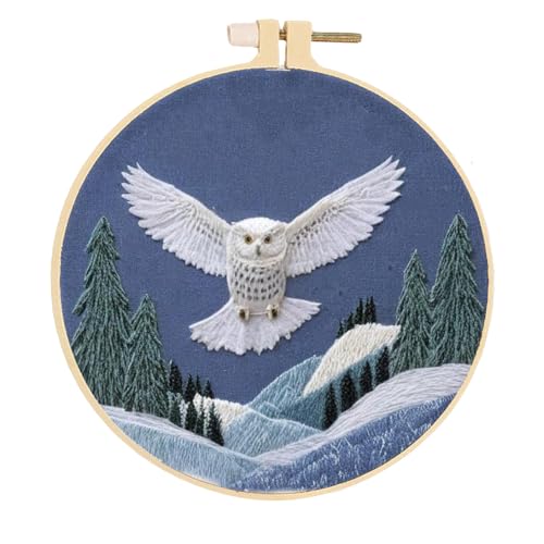 Kit broderie hibou salon moderne activité créative adulte broder