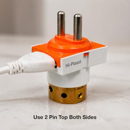 Image of Hi-Plasst 2 Pin to B22 Bulb Holder Adapter with Dual Socket | Multi Pendant Converter | Brass Connector | Suitable for Indian Sockets (2)