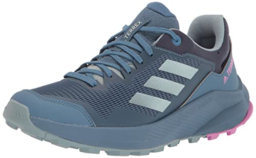 adidas Women's Terrex Trailrider Trail Running Shoe, Wonder Steel/Magic Grey Met/Pulse Lilac, 9
