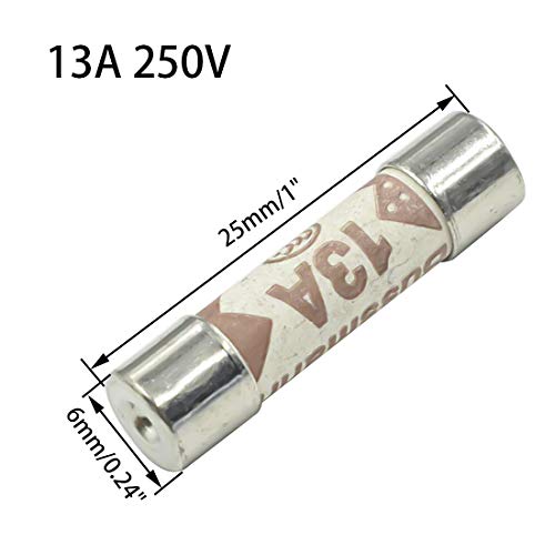 Hxchen 13A 250V Ceramic Fuse 6X25Mm Cartridge Fast Blow Tube For Power Strip Experiment Circuit Appliance Repair - (5 Pcs) #TOP1