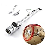 iiLentes 28' Universal Non-Keyed GM Tilt AT Automatic Style Steering Column Mounted Shifter For most Classic cars early trucks and street hot rods,Stainless Steel, Polished Chrome