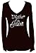 Mother of The Groom Rhinestone Heart Womens V Neck Long Sleeve Tee Shirt (3X) Black