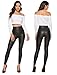 SEASUM Women's Faux Leather Leggings Pants PU Elastic Shaping Hip Push Up Black Sexy Stretchy High Waisted Tights XL