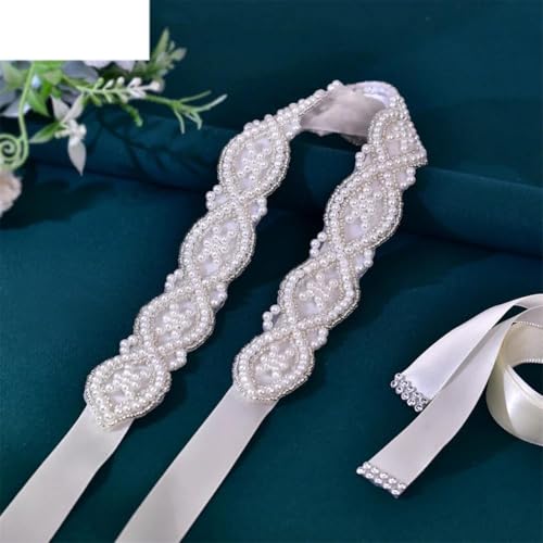 Handmade Belts For Wedding Dress Pearls Decoration Women Bridal Formal Evening Party Gown Ribbon2