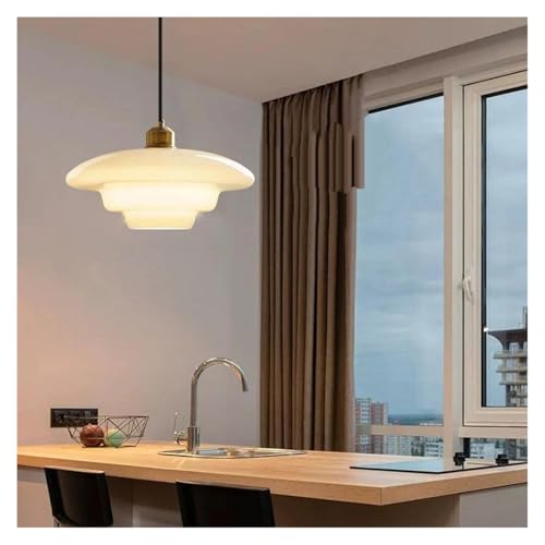 Lustre en verre moderne LED suspendu industriel blanc chaud pour salle manger 30CM