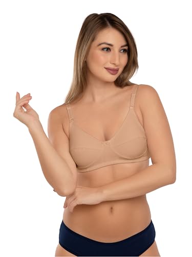 Image of Daisy DEE Women's Cotton Seamed Non-Wired Regular Straps Full Coverage Non-Padded Bra - NSHTL