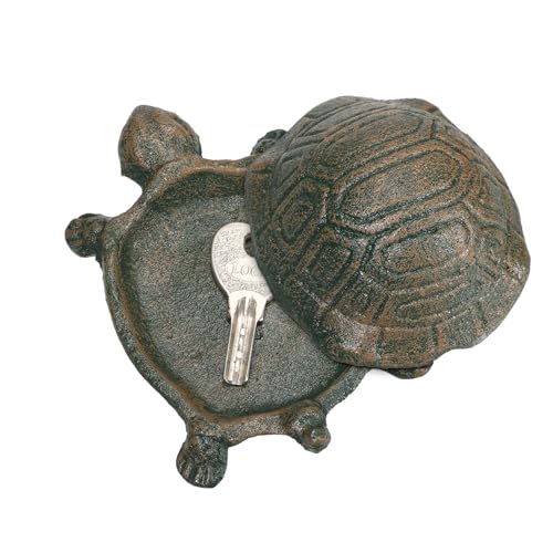 JUXYES Turtle Cast Iron Key Hider Outside Spare Door Key