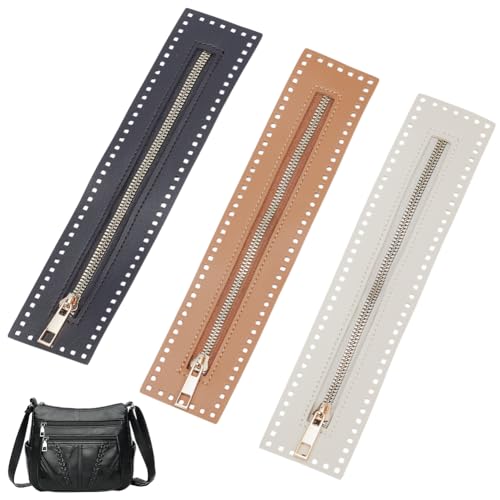 WADORN Cremallera de piel sintética multicolor para coser, bolso de mano 27 cm, separadores metálicos, marcos, bolsillos, accesorios para tejido y ganchillo