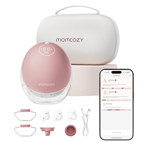 Image of Momcozy Breast Pump BP223,with DoubleFit Flange for Breastfeeding Moms,Red Double 1 Count