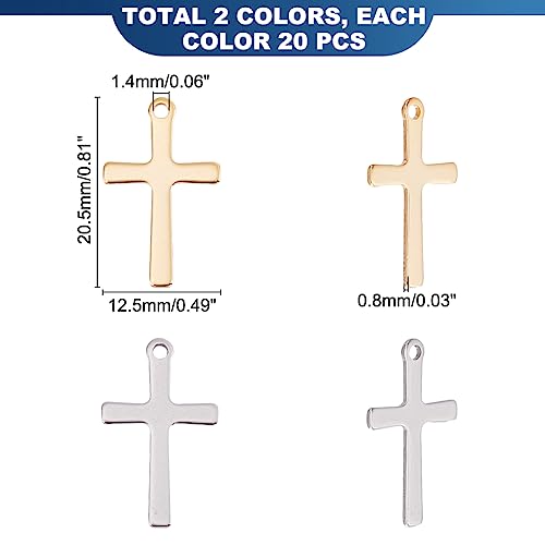 UNICRAFTALE 40Pcs 2 Colors Cross Charms Ankh Cross Pendants 201 Stainless Steel Cross Pendants 1.4mm Hole Metal Earring Charms Bracelet Pendants for Women Wen Jewelry Making - Image 3