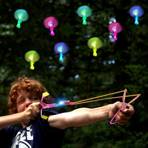 TOPJOWGA LED Leuchtspielzeug Partyartikel, 16PCS Helikopter Fliegen Spielzeug Party Set, Rakete Copters Licht Spielzeug, Leucht Schleuder Led Flieger für Kinder, Mitgebsel Kindergeburtstag
