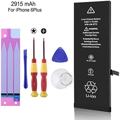LIKEGOR Battery Compatible with iPhone 6 Plus,2915mAh Li-ion Replacement Battery with Complete Repair Tool Kits, Instructions & AdhesiveStrips -24 Months Warranty